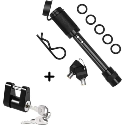 2pcs Trailer Hitch Receiver And Coupler Lock Kit Long Trailer Hitch Lock Receiver Pin Lock