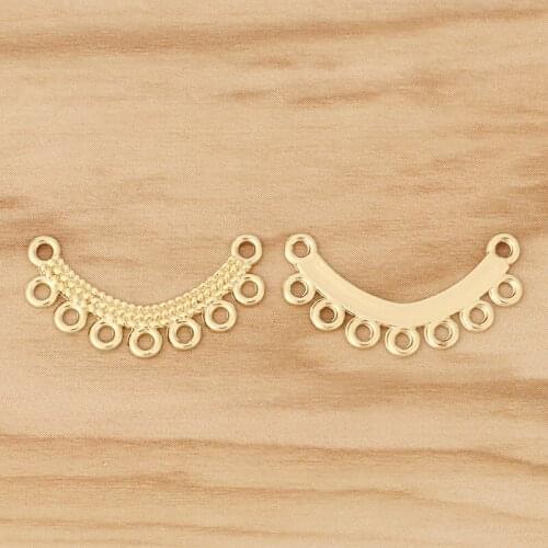 20 Pieces Gold Tone Curved Connectors Charms Pendants for Necklace Earring Jewellery Making 26x13mm
