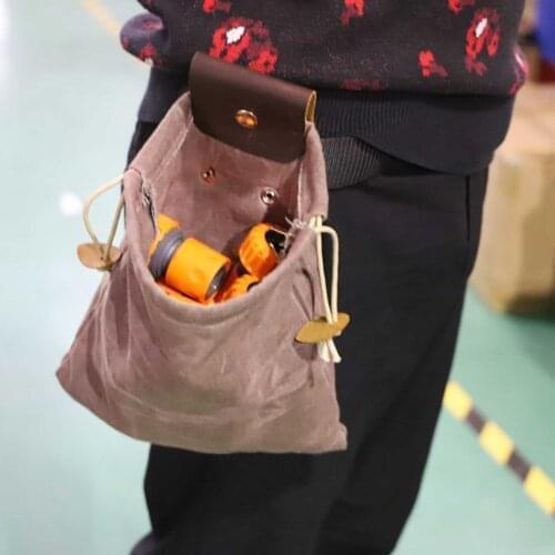 2021 Leather And Canvas Bushcraft Bag Garden Fruit Picking Bag Outdoor Camping Storage Bag Waist Hanging Tool Bag Drop Hot