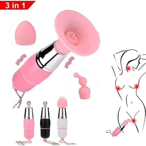 3PCS Head Mini AV Vibrators Tongue Vibrating G spot Orgasm Massager Clitoris Stimulator Sex Toys For Woman