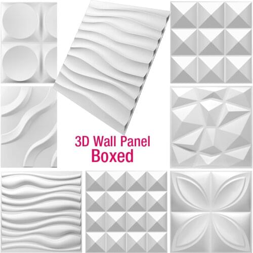 Decorative 3D Wall Panels in Diamond Design Matt White 30x30cm Wallpaper Mural Tile-Panel-Mold 3D wall stickers Bathroom Kitchen