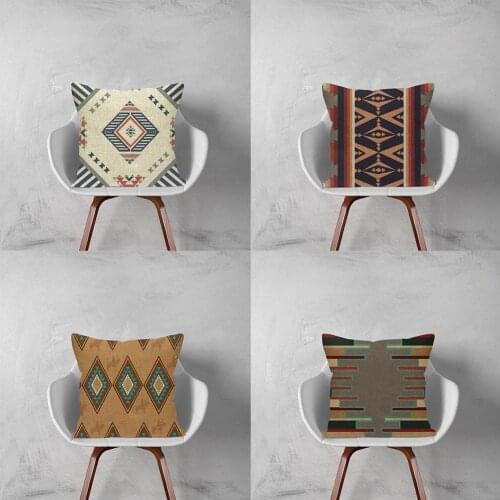 45cm X 45cm Exotic Bohemian Color Wave Striped Linen Pillowcase Room Throw Comfortable Home Decoration Cover Cushion Living D6Z8