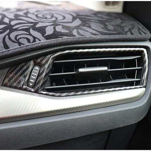 For Ford Focus 2019 2020 Carbon Fiber Interior Accessories Car Styling Air Conditioning Cover Trim AC Outlet Frame