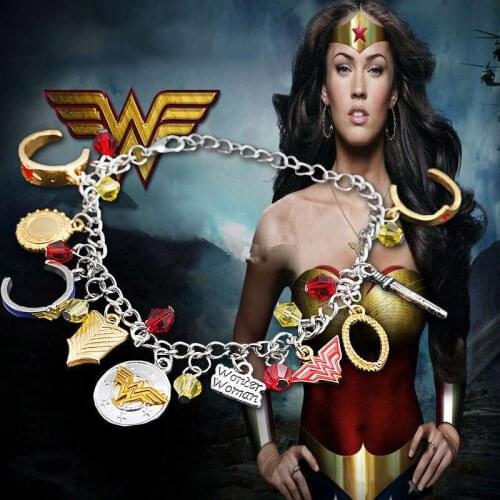 Movie Superhero 2017 Wonder W Metal Charm Bracelet Bangle Movie Cosplay Accessories Drop Shipping Support