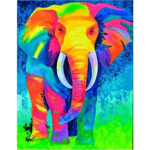 Kexinzu Full 5D DIY Square/Round Drill Diamond Painting "Animal Elephant" Diamond Embroidery Cross Stitch 3D Decor Gift
