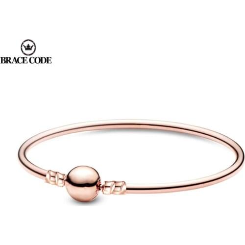 BRACE CODE High Quality Rose Gold Fashion Bracelet and Bangles for Women Fit Original DIY Beads Charm Bracelet Jewelry