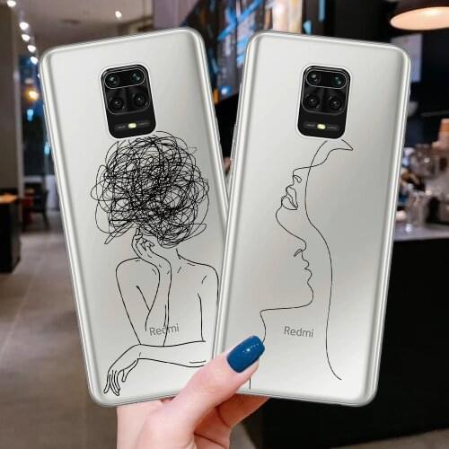 Abstract Woman Body Line Drawing Phone Cases For Xiaomi Mi 10T Note 10 Lite Poco X3 NFC Redmi Note 9S 8 9 Pro 8T 10S 10 Pro Max