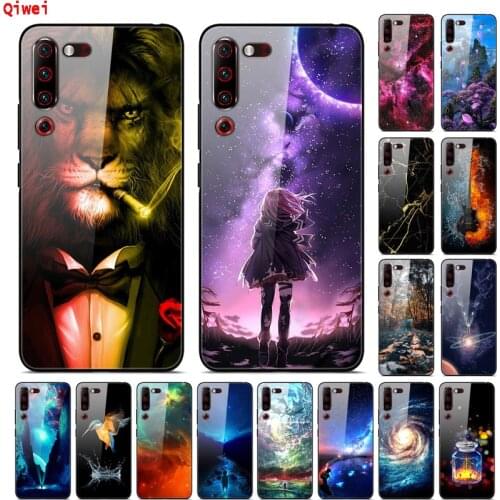 For Lenovo Z6 Pro Case Hard Tempered Space Animals Painted Phone Cover Glass Cases For Lenovo Z6 Pro Cover Coque Z 6 Z6Pro Capas