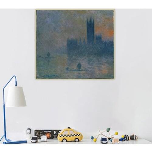 Citon Claude monet《Houses of Parliament,1904》Canvas Oil Painting Artwork Picture Wall Background Decor Home indoor Decoration