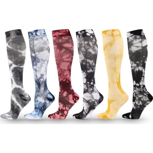 Color One Size Compression Socks Cycling Socks Comfortable Sports 6 Colors Nylon High Elastic Material Football Socks Soccer