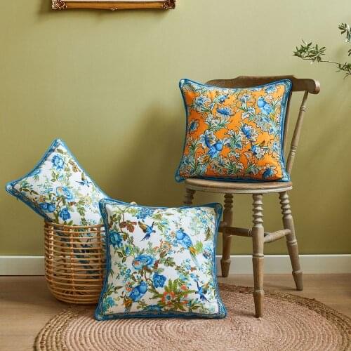 Floral Cushion Cover 50x50 Pillow Case For Sofa Home Decor Throw Pillowcase Decorative Pillow Covers 30x50 Blue Cushion Cover