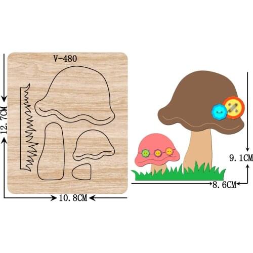 DIY New mushroom wooden dies cutting dies for scrapbooking /Multiple sizes /V-480