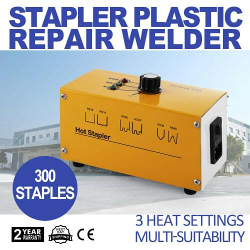 Hot Stapler Auto Car Bumper Plastic Fairing Welder Gun Repair Kit + 300 Staples
