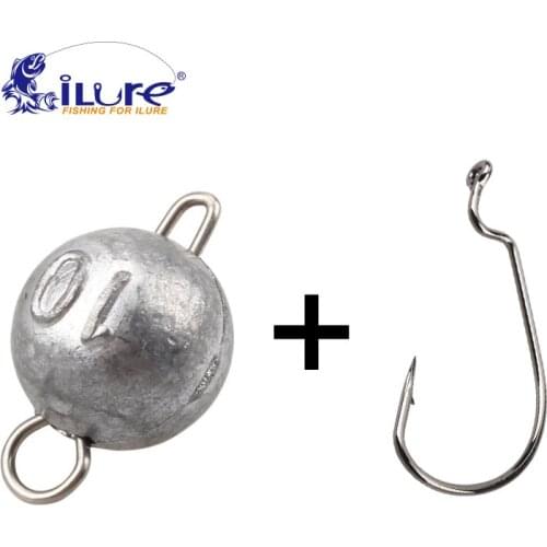 ILure 10 Pcs/lot 10g Texas-rigging Terminal Fishing Tackle Hooks 2/0# Soft Curls Bait Texas Group With Crank hooks Lead Hooks