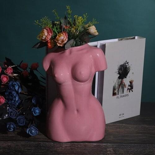 CERAMIC BODY ART FEMALE NUDE STATUE TABLETOP VASE ABSTRACT VASE FLOWERPOT HOME LIVING ROOM ACCESSORIES FLOWER INSERT VASE CRAFTS
