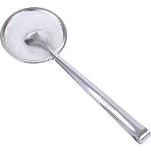 Kitchen tool stainless steel colander oil fish fried food oil spoon fish tofu powder sieve filter mesh food oil clip