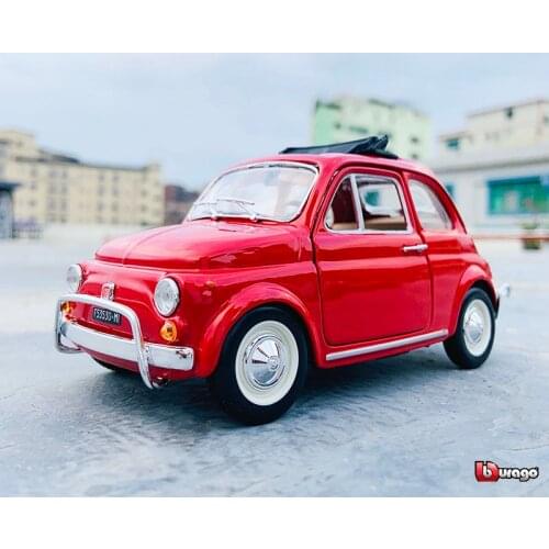 Bburago 1:24 1968 Fiat 500L simulation alloy car model crafts decoration collection toy tools gift