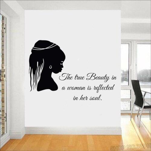 Wall Art Mural Tribal African Woman Decal Quote Beautiful Afro Girl Home Decor Wall Art Sexy Girs Wall Sticker For Bedroom L786