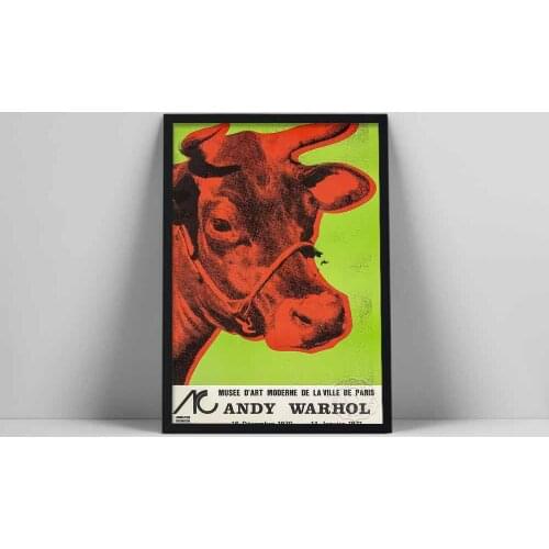 Pink Cow Wall Art Andy Warhol Animal Canvas Poster Minimalist Art Poster Painting Oil Wall Picture Print Home Bedroom Decoration