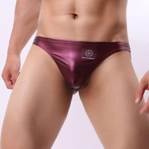 BRAVE PERSON New Mens Leather Briefs Sexy Costumes Male T Back Imitation Lingerie Thong Erotic Underwear Sexy Gay Men Thongs