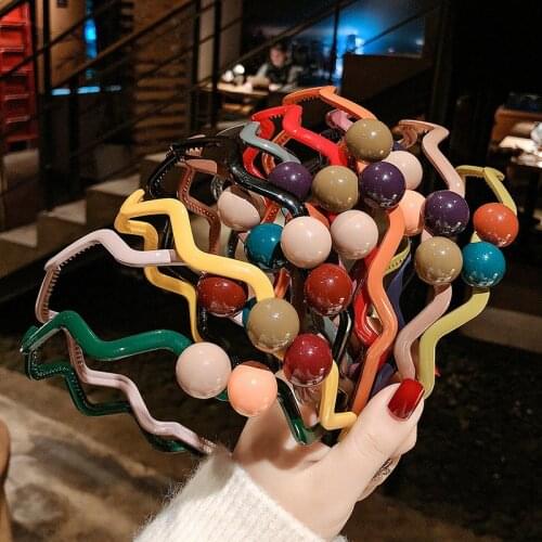 2020 New Simple Cute Candy Color Star Headband Korean Wavy Thin Sweet Headwear Hairbands for Girl Women Fashion Hair Accessories