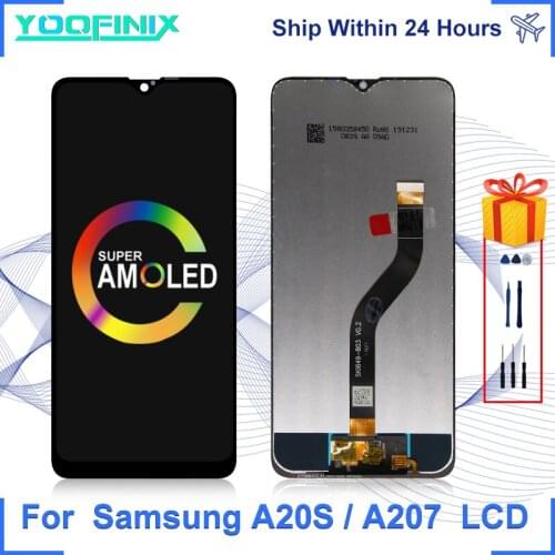 Original For Samsung Galaxy A20S Display Touch Screen Digitizer Replacement Parts For SM-A207F/DS SM-A207M/DS A207 LCD Display