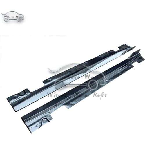 FRP Carbon Fiber Body kit Side Skirt apron Fit For 2014 2015 2016 W212 E Class Sedan 4 door