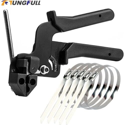 Stainless Steel Cable Tie Tension Cut Off Gun Fasten Pliers Cutter Hand Fastening Cutting Tools Pliers Crimper Tensioner Cutter