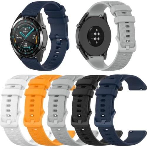 22mm Silicone Adjustable Watchband Elaborate Manufacture Prolonged Durable for Huawei Watch GT2 42mm/GT 46mm/GT 42mm