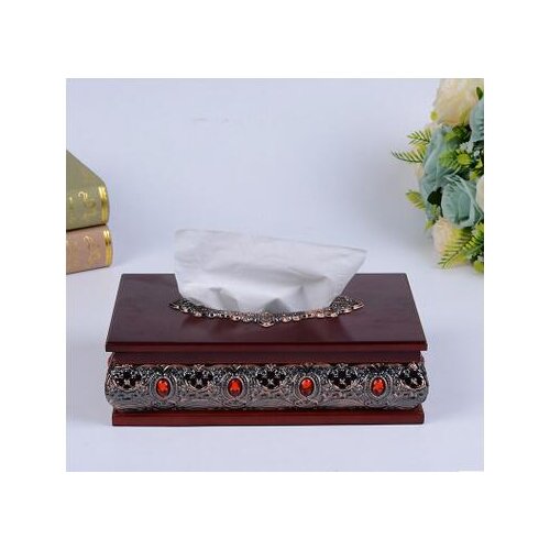 European luxurious wooden napkin box with hollow design metal napkin holder paper napkin holder fornovelty toilet paperZJH042