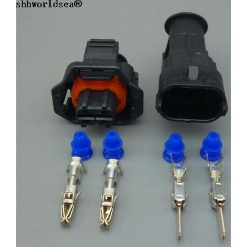 Shhworldsea 1sets 2 way pin 3.5 series Female male auto connector plug 936059-1 for Auto,E-Bike,boat,LCD,LED,truck ect