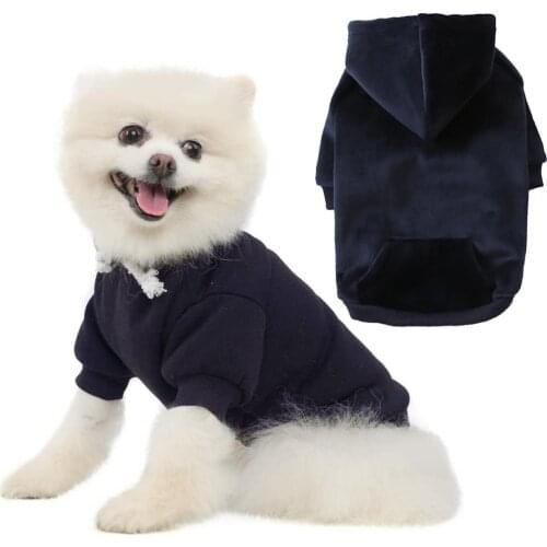 Dog Hoodie Fall Winter Two-legged Jacket Fleece Hoodie Fat Warm Comfy Pet Hooded Guard Clothes For Cats Dogs