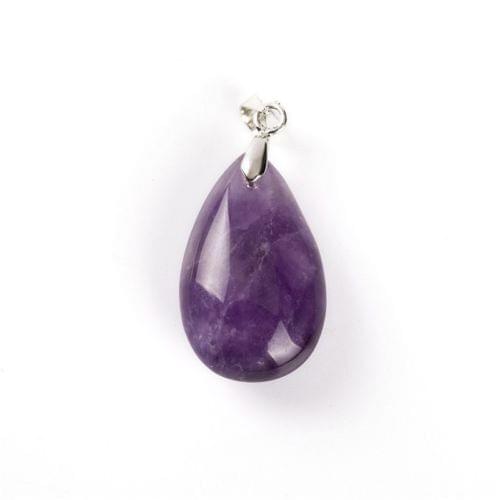 Yingwu Unique Elegant Style Natural Purple Amethysts Quartz Crystal Tear Drop Pendant Fashion Jewelry