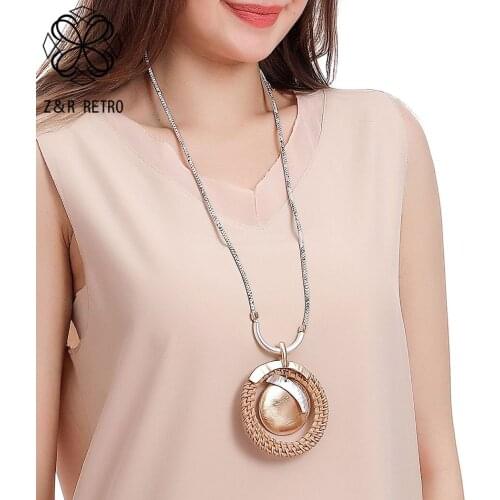 Trend Big Statement Long Chains Collar Necklace 2021 Fashion Costume Jewelry for Women Vintage Suspension Pendant Accessories