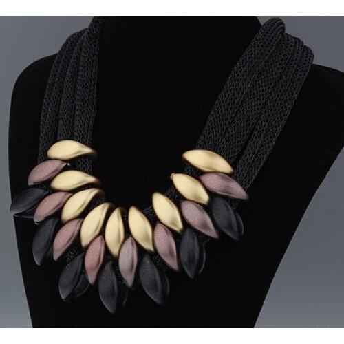 Ahmed Jewelry Brand Statement Necklace Women Geometric Woven Hand necklaces & pendants mesh short Necklace wholesale Gift