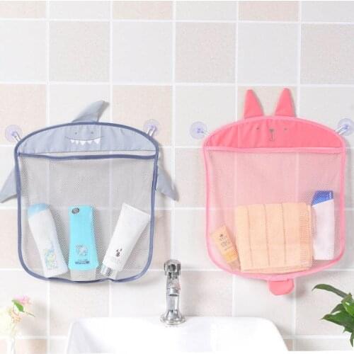 1Pcs Baby Toys Storage Bag Cute Cartoon Animal Pattern Baby Bathroom Hanging Storage Basket Transparent Grid Baby Toys Storage