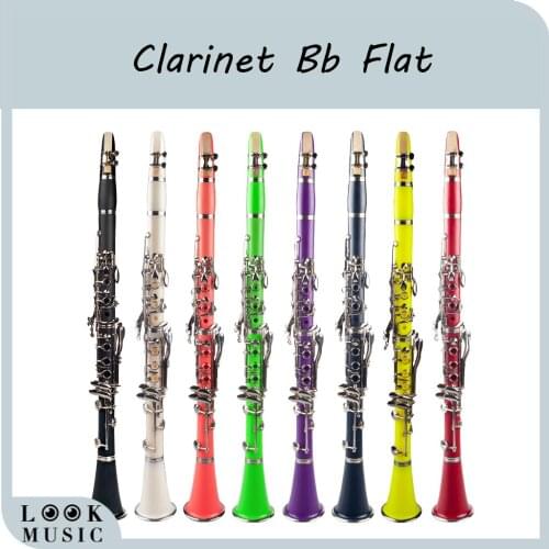 17-Key ABS Clarinet Bb Flat W/Case Gloves Cleaning Cloth Reed Case Reeds