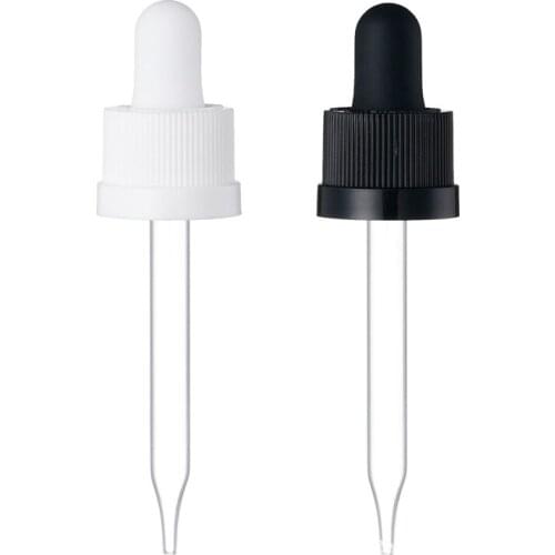 18/410 Child proof Essential Oil Bottles cap Black/gold/silver cover dropper lid glue head Metal thread lid glass tube 5-100ml