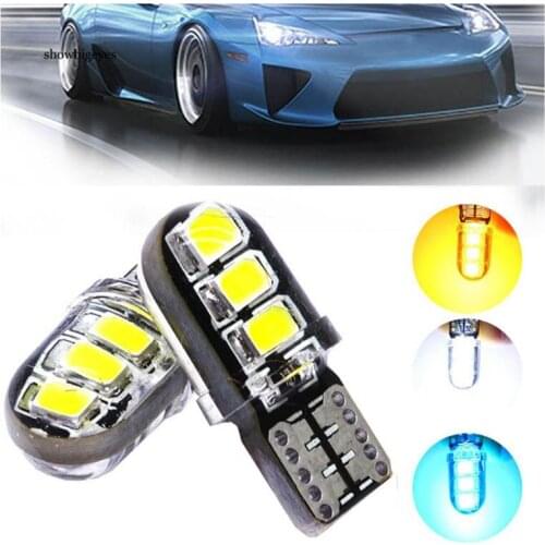 2pcs LED Indicator Light T10 12V Silicone Wedge Automatic Steering Side Light License Plate Light Car Interior Ceiling Light