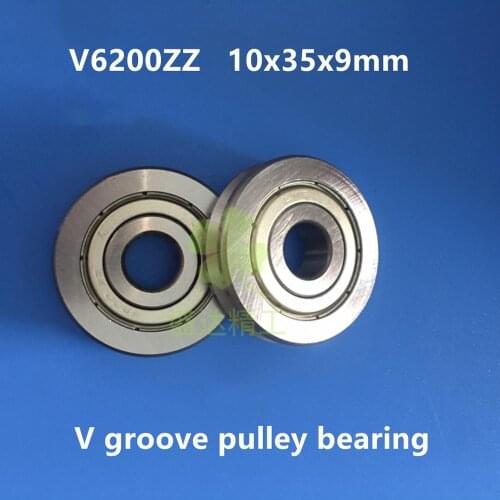 20pcs V6200ZZ straightener V groove guide wheel ball bearings A1002ZZ V90 10x35x9 mm pulley bearing V groove width 4.2 mm