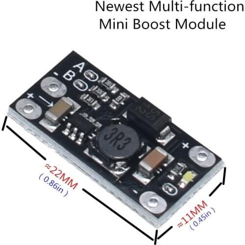 5PCS Newest Multi-function Mini Boost Module Step Up Board 5V/8V/9V/12V 1.5A LED Indicator Diy Electronic Voltage Module