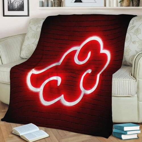 Akatsuki Neon Logo 3D Print Plush Blanket Throw On Sofa Home Decor Soft Warmth Washable Nap Blanket Dropshipping
