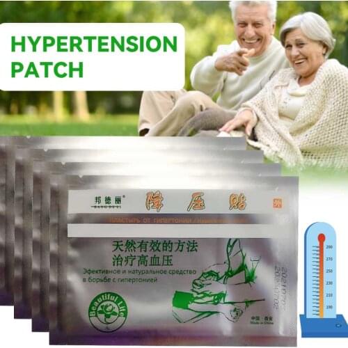 100pcs Anti-glare Reduce Blood Pressure Anti Hypertension Palpitations Tinnitus Dizziness Patch Chinese Medicine Herbal Plaster