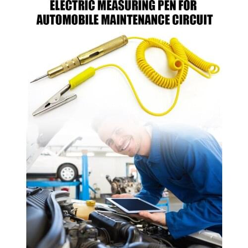 Automobile Vehicle Car Circuit Tester DC 6V 12V 24V Voltage Test Lamp Pencil Yellow Automobiles Car Repair Tool Accessories New
