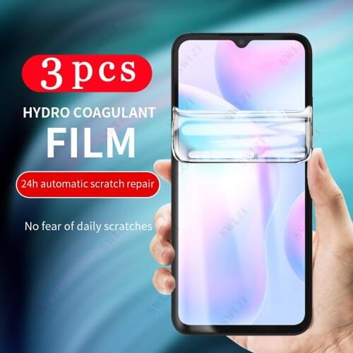 3-1Pcs 9D cover for xiaomi redmi 10X 9T 9A 9C 9i note 9 pro max 9S 8 8T 7 7S hydrogel film Not Glass 8A 7A phone screen protecto