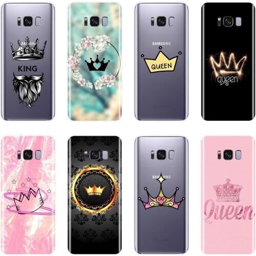 Phone Case For Samsung Galaxy Note 4 5 8 9 King And Queen Soft Silicone Back Cover For Samsung Galaxy S5 S6 S7 Edge S8 S9 Plus