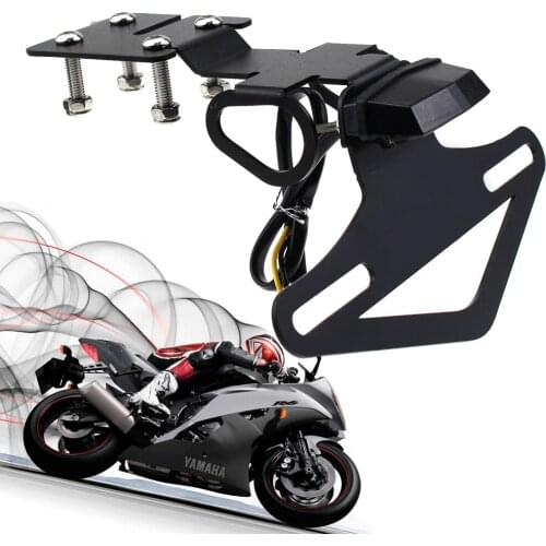 Motorcycle License Plate Holder License Bracket Tail Tidy for Yamaha R6 YZF-R6 2017 2018 2019 Black