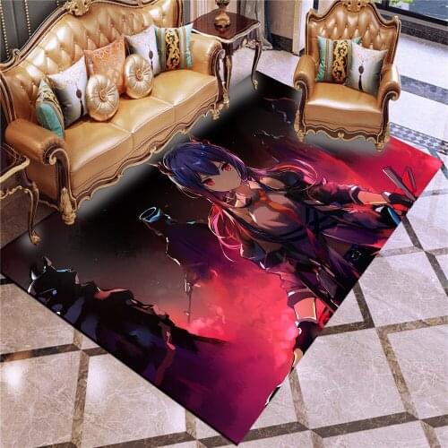 Arknights Childrens Play Mat Plush Crystal Velvet Baby Crawling Non Slip Carpet Youth Living Room Bedroom Decorative Carpet