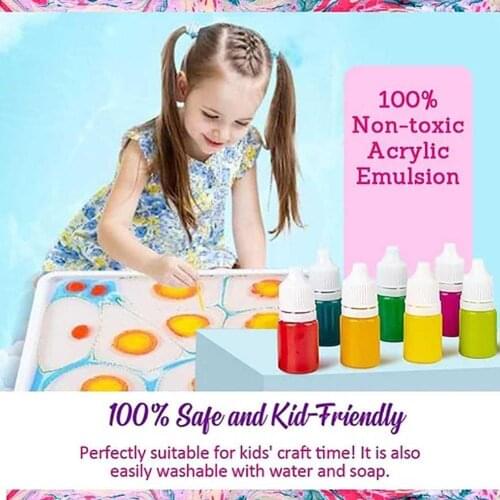 Children Floating Painting Kit Diy Painting On Water Art Kit Marbling Educational Painting For Kids 2020new Creative Toys S U4Z4