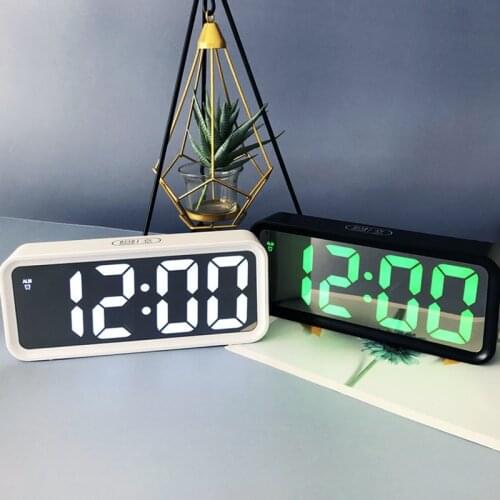 Large Screen Electronic Clock Mirror LED Alarm Clock Large Font Clock Living Poom Clock Luminous Bedside Clock